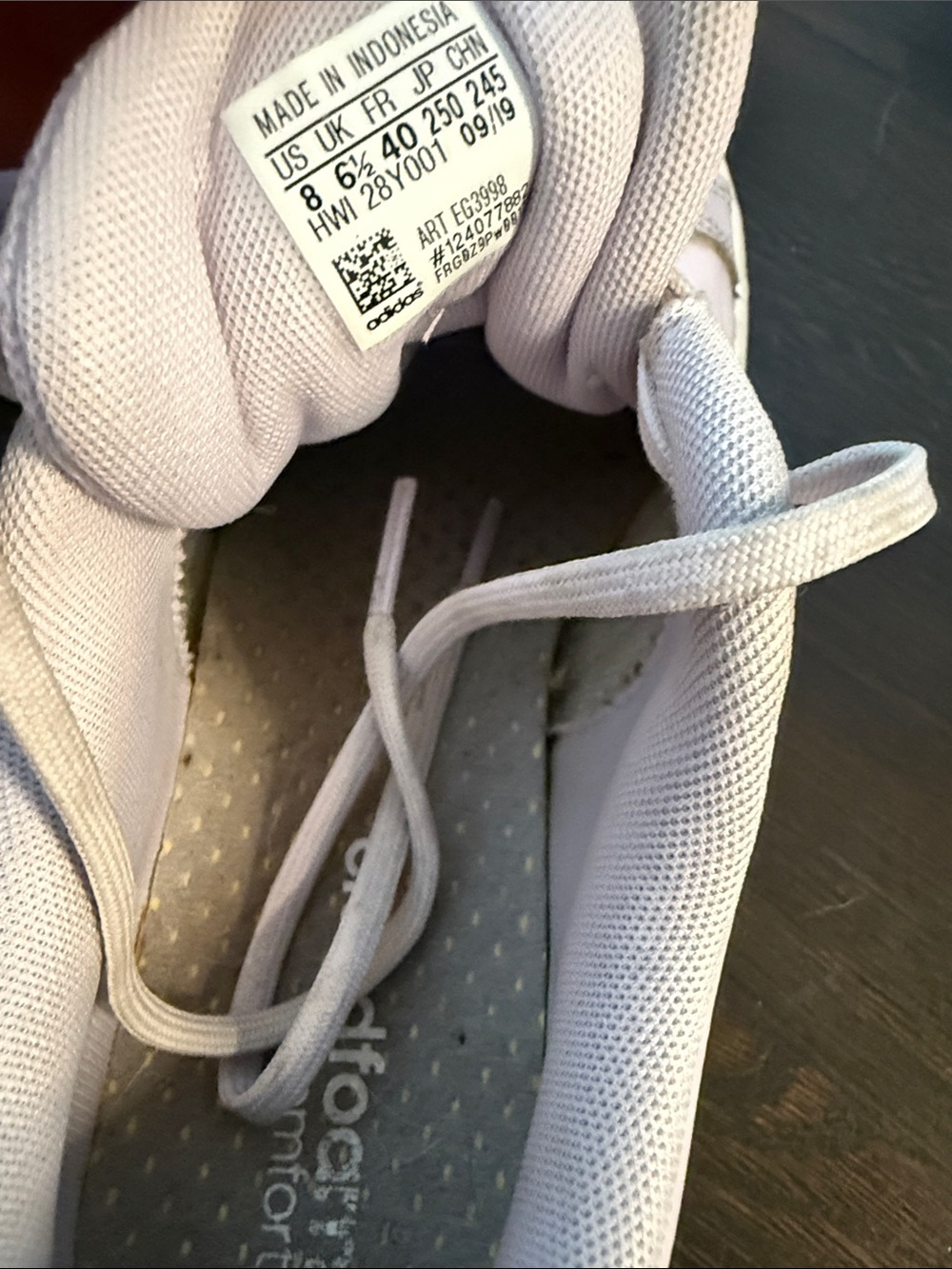 Adidas Grand Court sneakers Size 8 Cloudfoam Lavender Pink Navy Stripe Euc - Picture 4 of 4